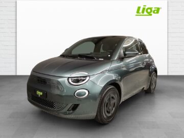 Fiat 500 E Armani green